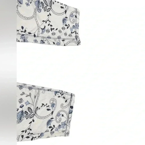 U.S. Polo  Assn Blue White Paisley Floral Capri Jeans Size 6 - Picture 8 of 11